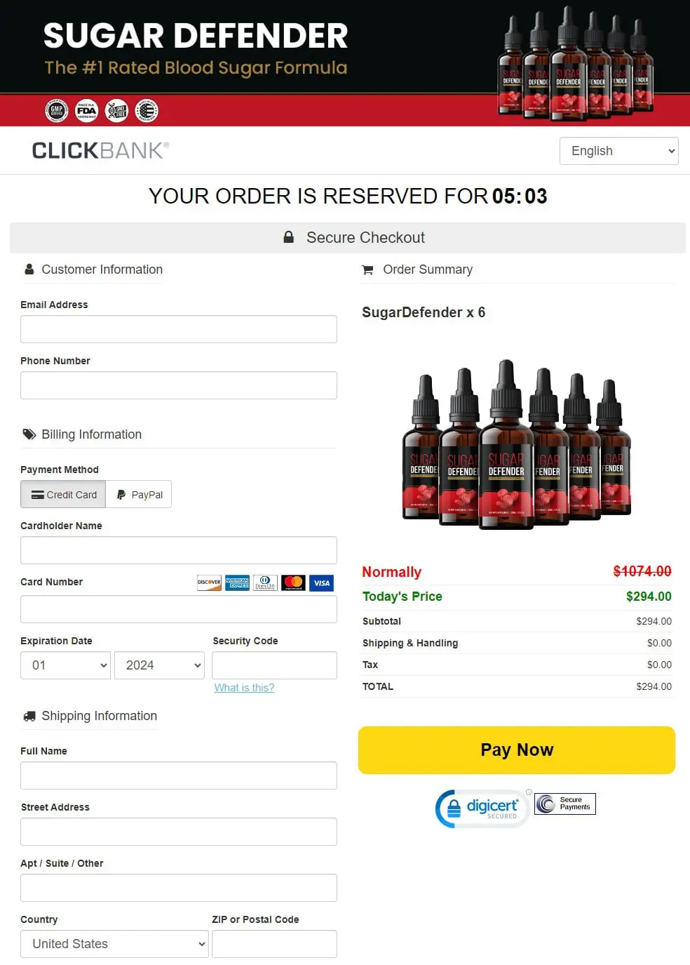 sugar defender order
